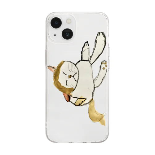 「にゃんこ」 Soft Clear Smartphone Case