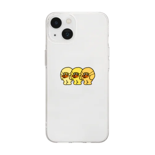 3匹のアヒル Soft Clear Smartphone Case