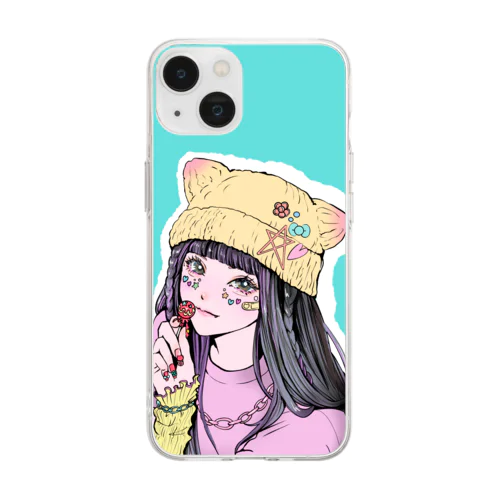 猫耳ちゃん Soft Clear Smartphone Case