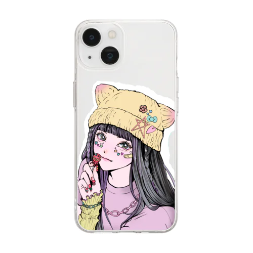 猫耳ちゃん Soft Clear Smartphone Case