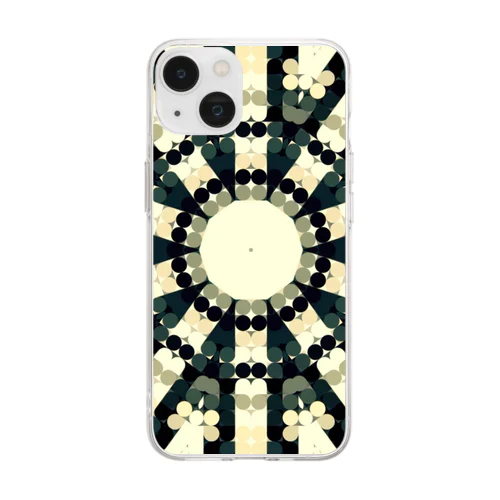 Kaleidoscope dot olive  ソフトクリアスマホケース