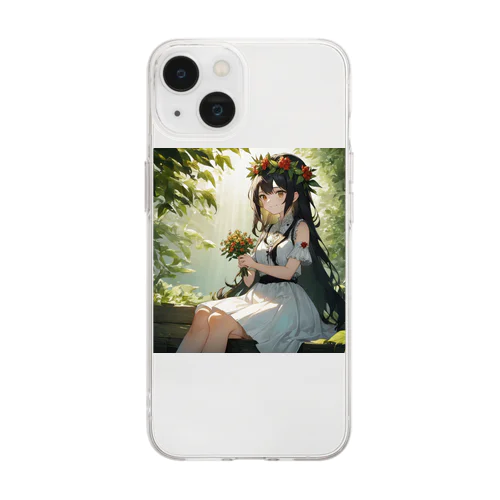 花言葉ガール #01 ウツボグサ Soft Clear Smartphone Case