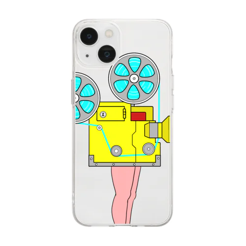 足の生えた映写機 Soft Clear Smartphone Case