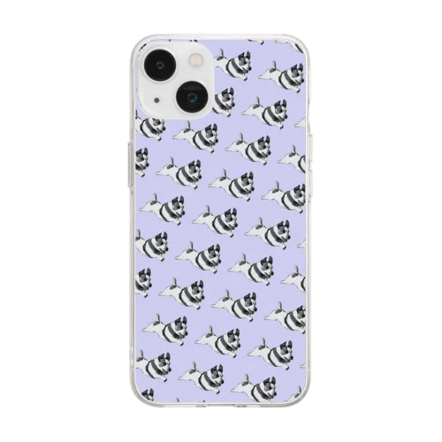 パターン柄　flying dog ペコ Soft Clear Smartphone Case