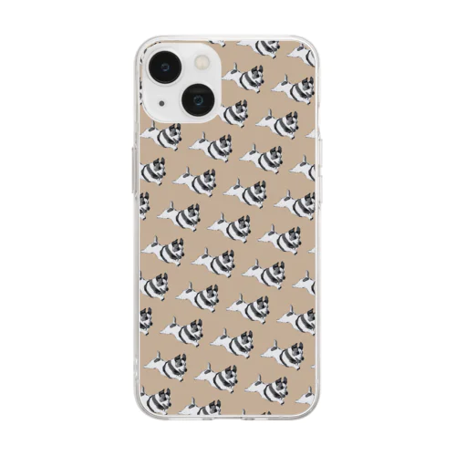 パターン柄　(flying dog ペコ) Soft Clear Smartphone Case