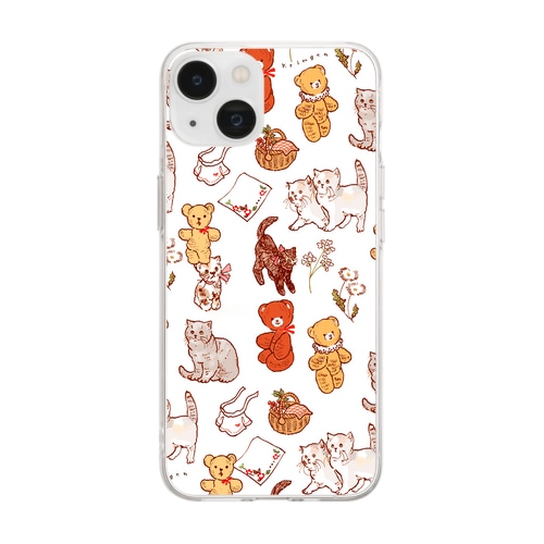 Cats and Teddy Bears Soft Clear Smartphone Case