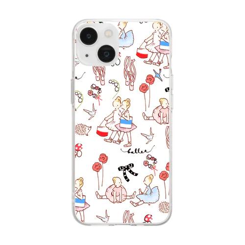 Ballet Girls (White) Soft Clear Smartphone Case