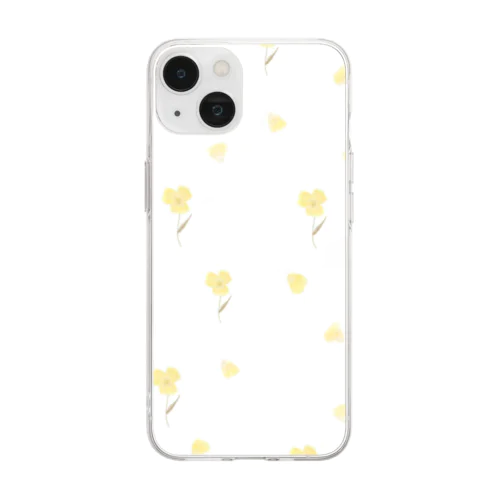 ボタニカルフラワー✿黄色い花 Soft Clear Smartphone Case