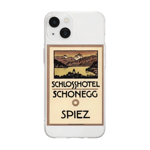 スイス・ベルン州シュピーツのシャトーホテルの古い広告 Soft Clear Smartphone Case