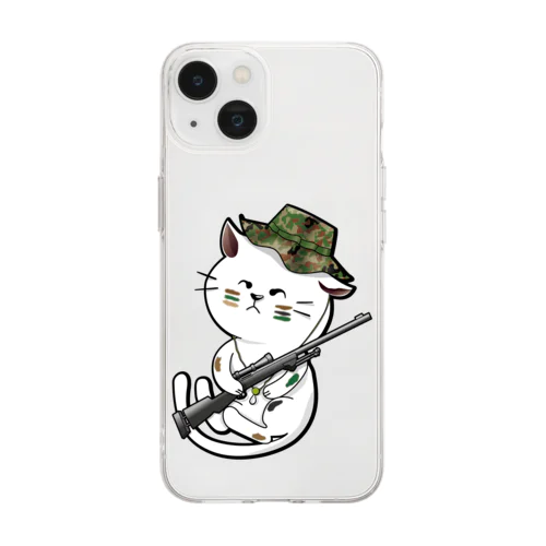 家猫スナイパー Soft Clear Smartphone Case