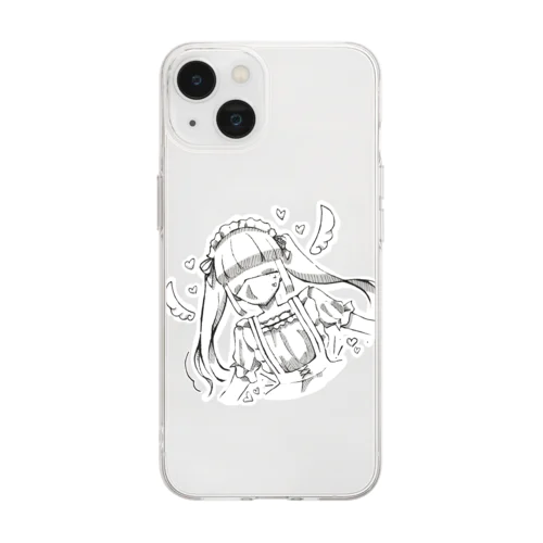 かわいいてんしめいどちゃん Soft Clear Smartphone Case