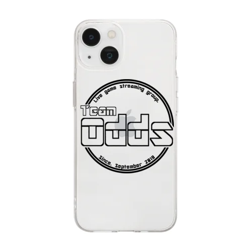 TeamOdds シンプルブラックロゴマーク Soft Clear Smartphone Case