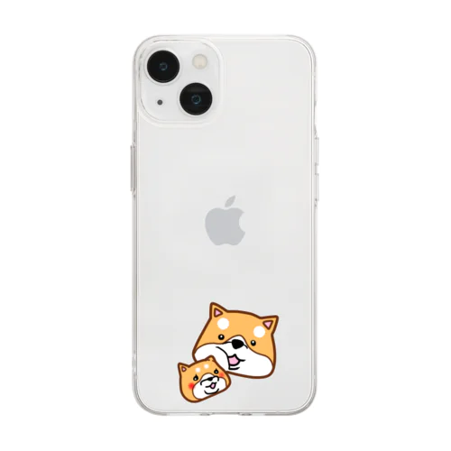 柴犬仲良ぴ親子 Soft Clear Smartphone Case