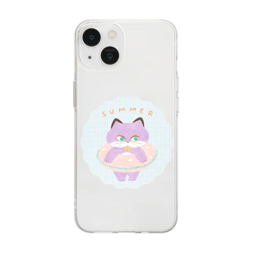 海に行きたいねこ Soft Clear Smartphone Case