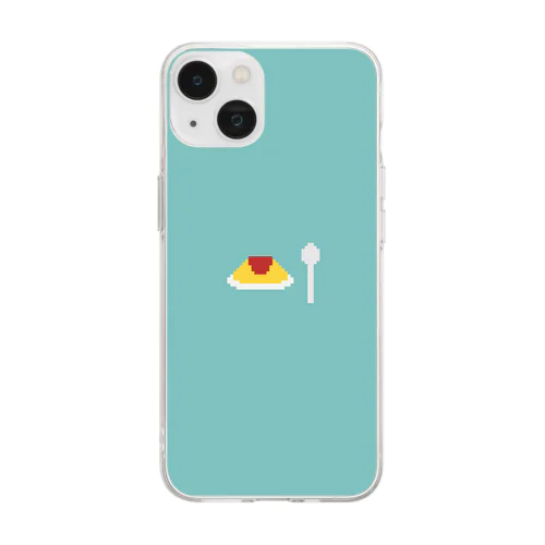 ドット絵オムライス Soft Clear Smartphone Case