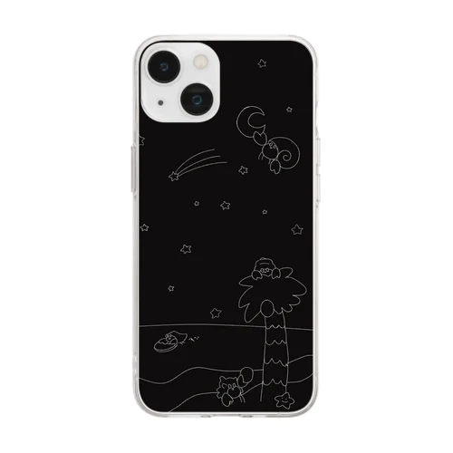 ヤドカリ夜 Soft Clear Smartphone Case