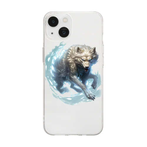 銀色の狼 Soft Clear Smartphone Case