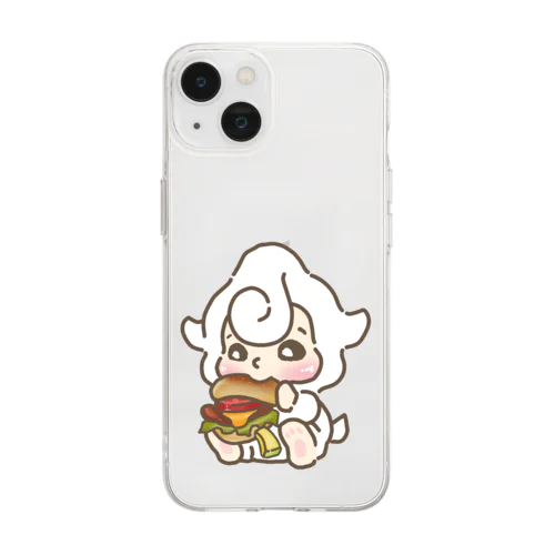 【飯テロはうす】テロちゃん / ハンバーガー Soft Clear Smartphone Case