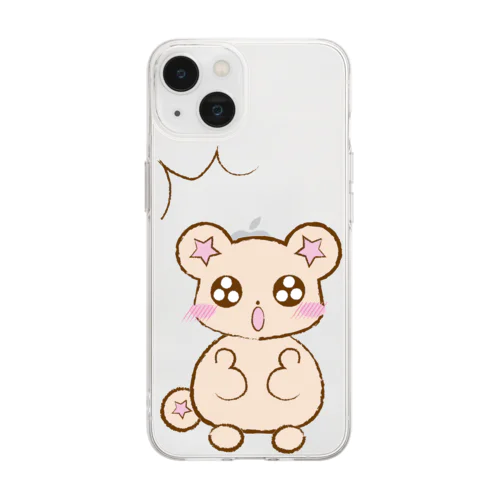 気づいた、くまりすちゃん Soft Clear Smartphone Case