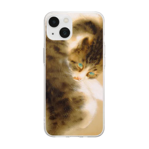 竹内栖鳳《班猫》 Soft Clear Smartphone Case