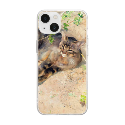 ブルーノ・リリエフォッシュ 《春の日差しを浴びる猫のジェッペ》 Soft Clear Smartphone Case