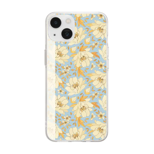 レトロなお花 Soft Clear Smartphone Case