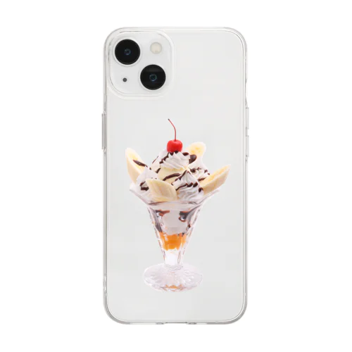 チョコレートパフェ（シンプル） Soft Clear Smartphone Case