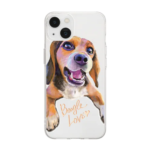 ビーグル犬LOVE Soft Clear Smartphone Case