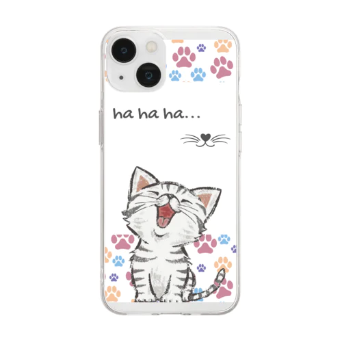 笑う笑うネコちゃん Soft Clear Smartphone Case