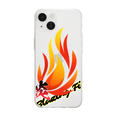 炎-Blazing Fire-【スマホケース】 Soft Clear Smartphone Case