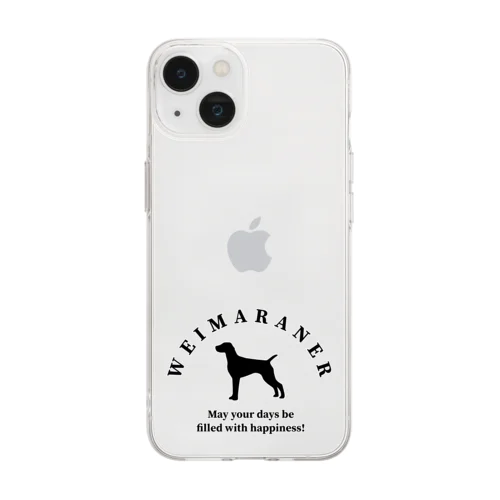 ワイマラナー 　happiness!　【One:Happiness】 Soft Clear Smartphone Case