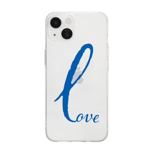 Love Blue Ribbon Soft Clear Smartphone Case