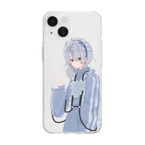 陰キャピースちゃん Soft Clear Smartphone Case