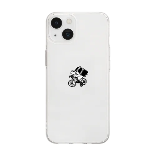 白いカエル Soft Clear Smartphone Case