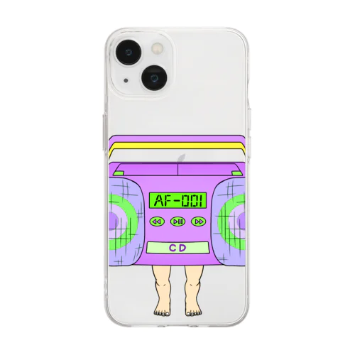 足の生えたCDラジカセ Soft Clear Smartphone Case