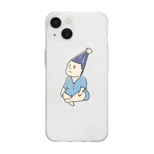 髷を結うおすもうさん Soft Clear Smartphone Case