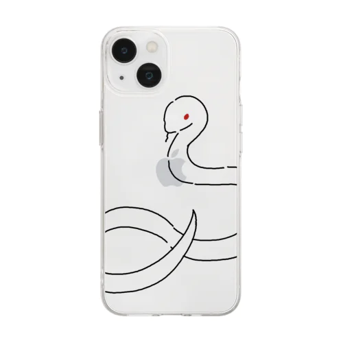 蛇のにょろちゃん、シンプルスマホケース Soft Clear Smartphone Case