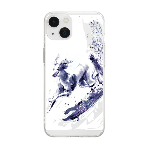 疾走する犬 Soft Clear Smartphone Case