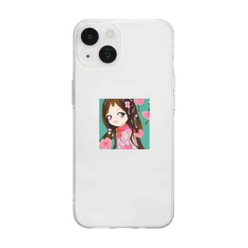 かわいい　女の子 Soft Clear Smartphone Case