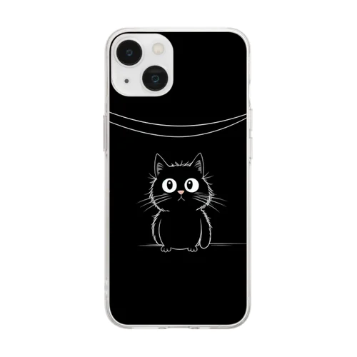 夜遊びに出た猫 Soft Clear Smartphone Case