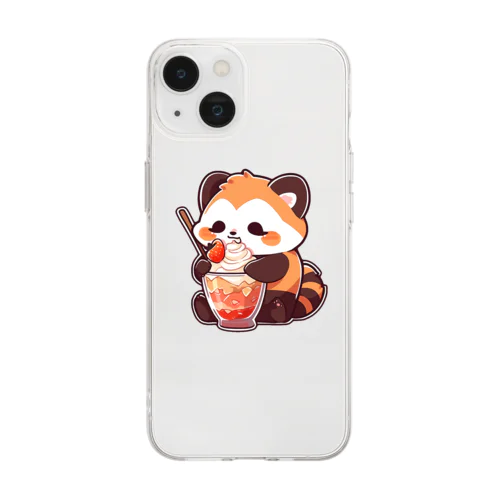 レッサーパンダのアイスクリームタイム: 夏の夢 Soft Clear Smartphone Case