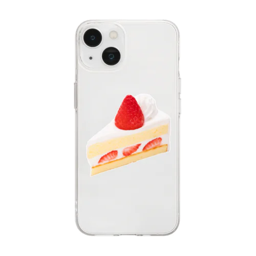 ショートケーキ（シンプル） Soft Clear Smartphone Case