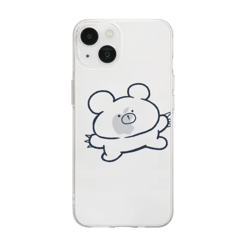 威嚇くま Soft Clear Smartphone Case