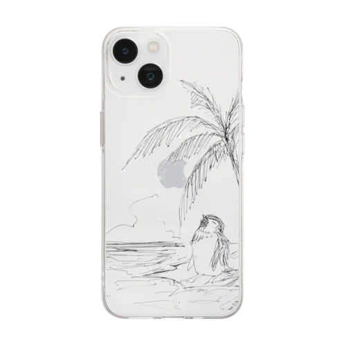 夏のペンギン　サマーバケーション Soft Clear Smartphone Case