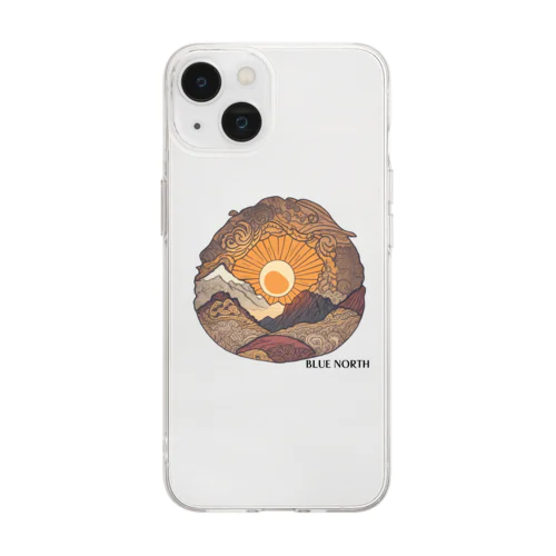 【BLUE NORTH】山と太陽 Soft Clear Smartphone Case