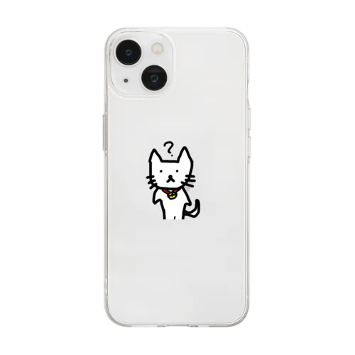 ぽかーんとする猫 Soft Clear Smartphone Case