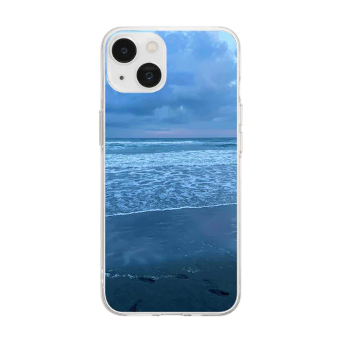 夏の九十九里浜の浜辺　３ Soft Clear Smartphone Case