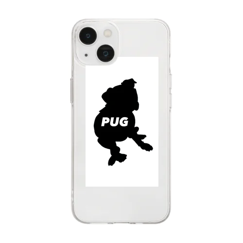 黒パグの小太郎 Soft Clear Smartphone Case