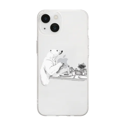 白クマの晩餐 Soft Clear Smartphone Case