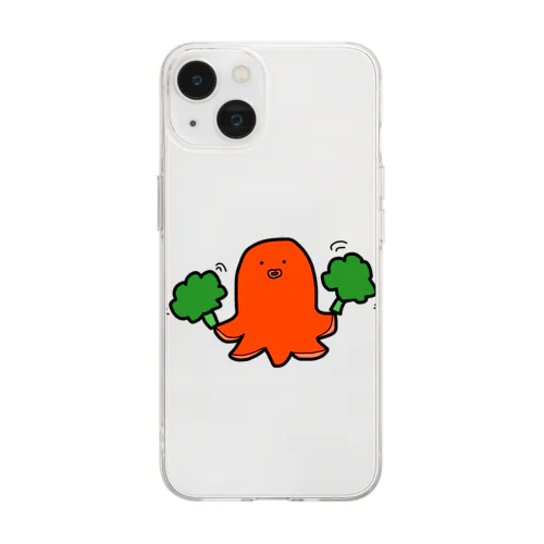 応援してくれるタコさんウィンナー Soft Clear Smartphone Case